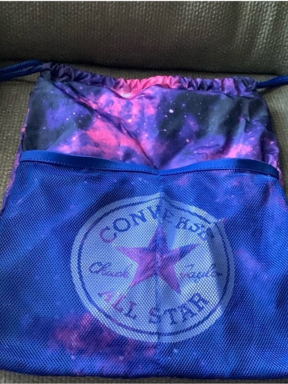 Converse Galaxy Drawstring Backpack in Purple and Pink